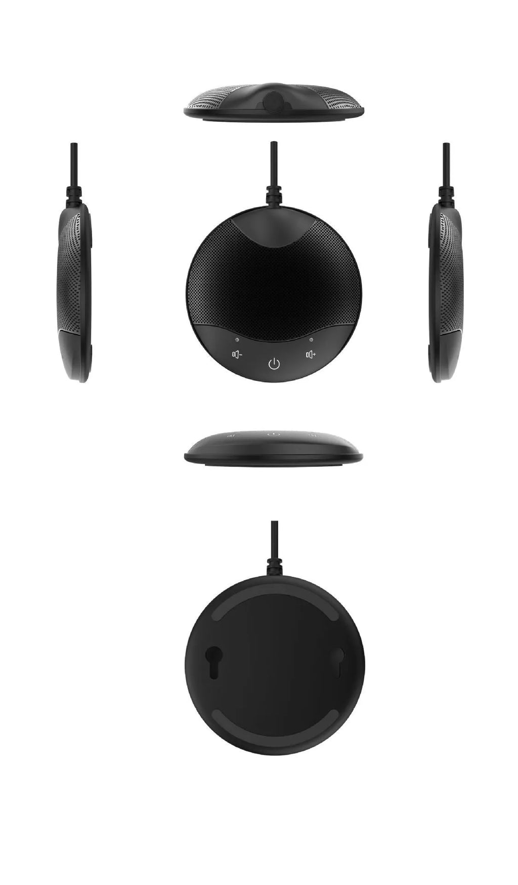 USB capacitive condenser microphone for conference and voice recording, black, 9x9x1.7cm size