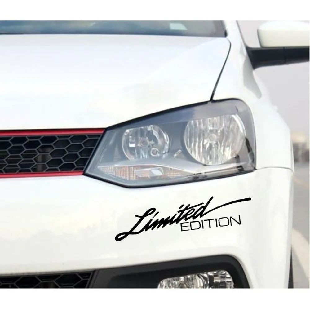 Reflective plastic English bumper sticker for cars in black, white, and colourful options.