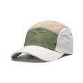Men's quick-drying baseball cap with curved brim in khaki colour showing five-piece construction