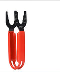 Orange coloured forged steel pipe wrench with knurled handle, 250mm long
