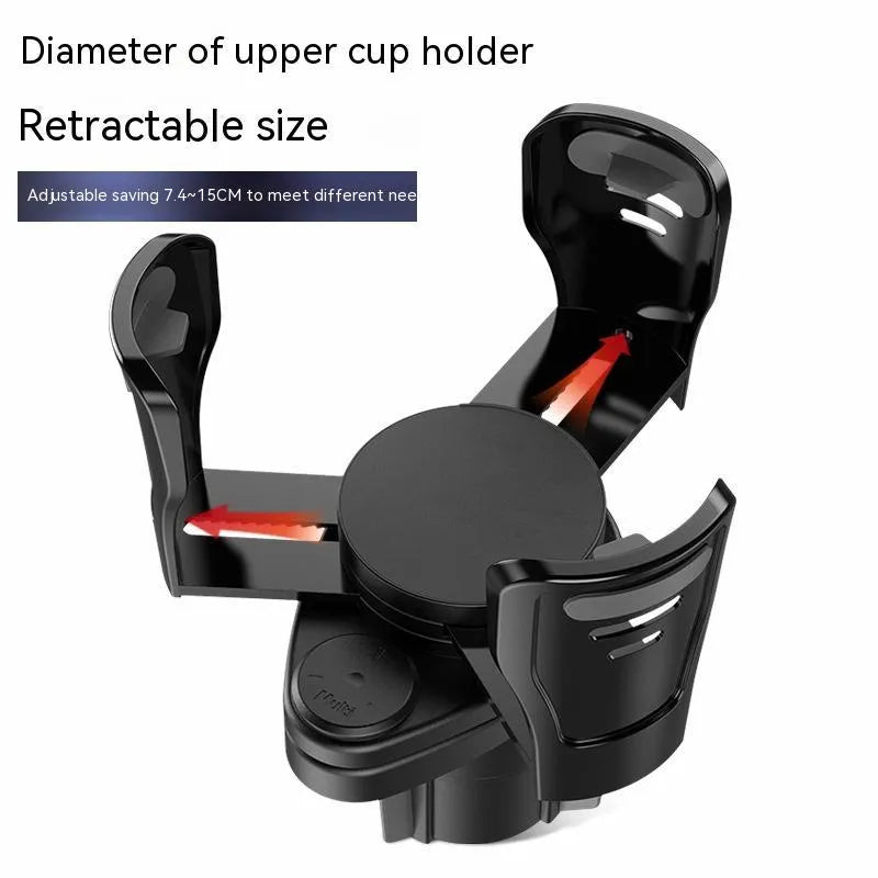 Upgraded universal car cup holder accessory in carbon fibre or matte black ABS plastic