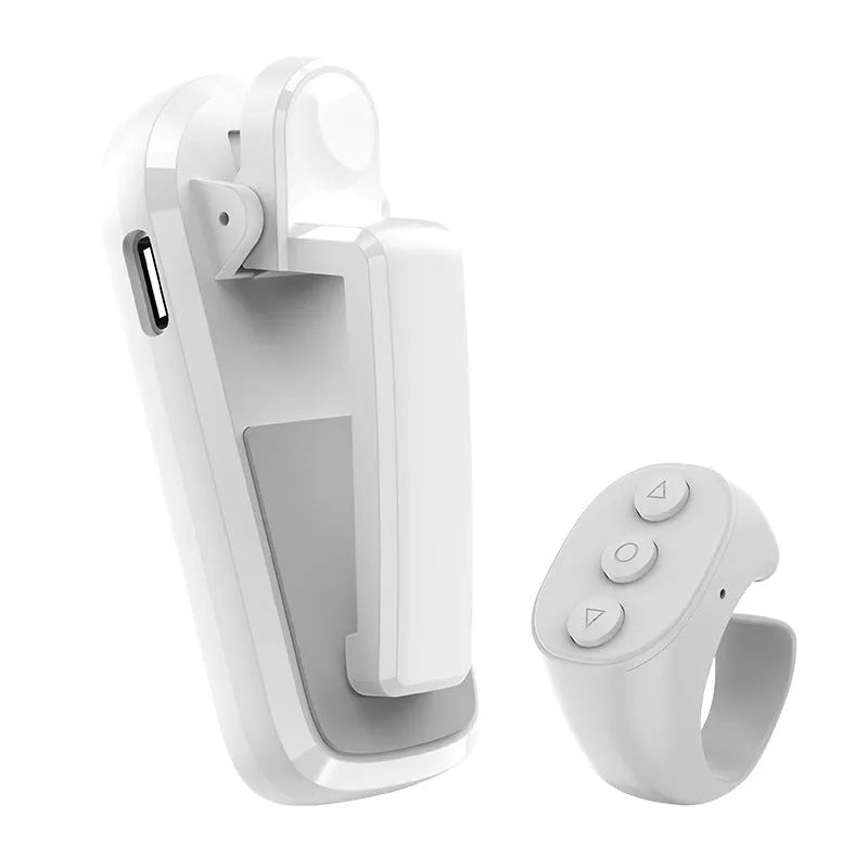 Smart wireless page turner remote control for tablets with clicker devices in black, white, and pink ABS plastic