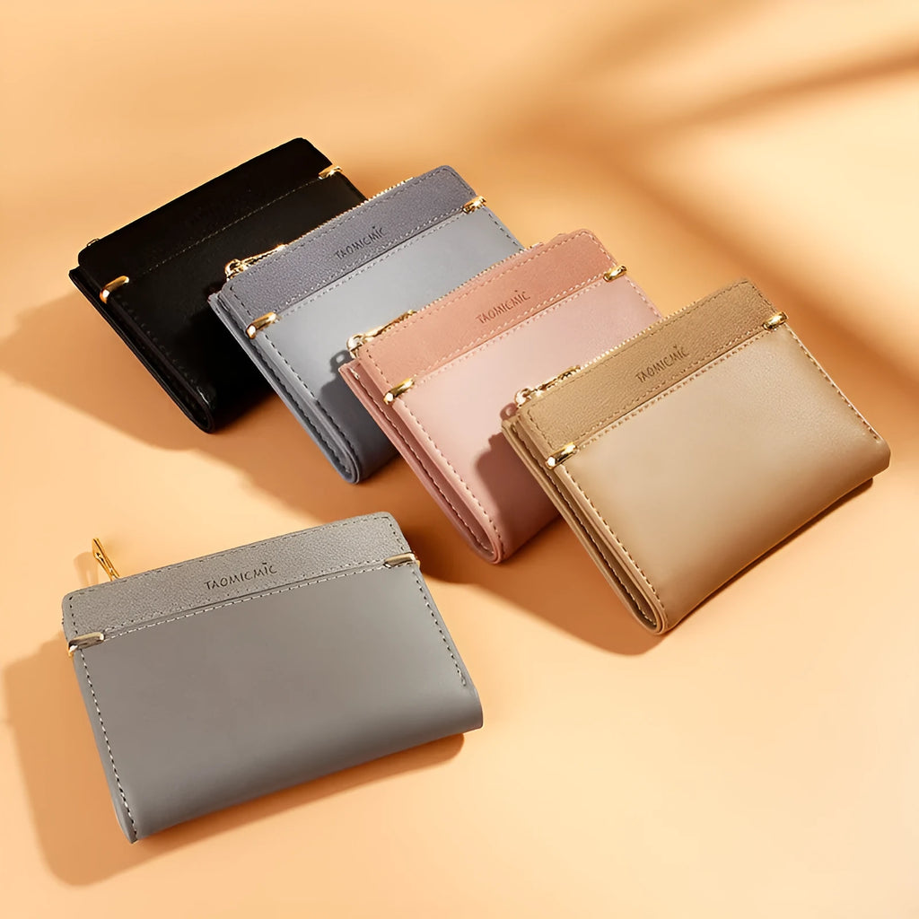 Multi card slot ladies wallet with zipper closure in various colours