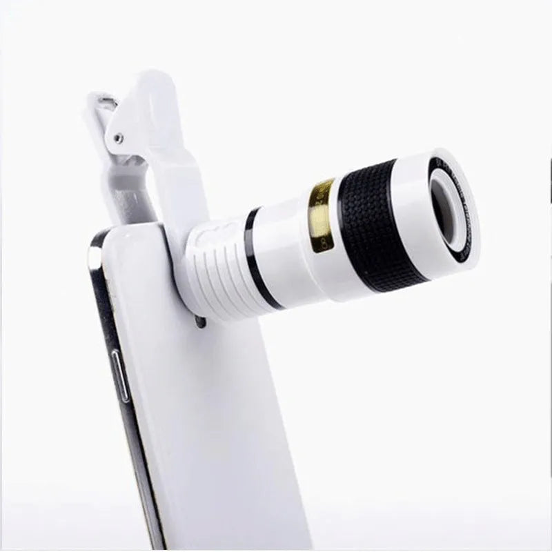 12x phone telescope lens with clip attachment for smartphone distance photography