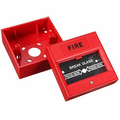 Wired red hand breaking glass emergency fire alarm button with fireproof material