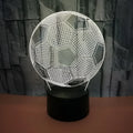 3D creative football night light showing multi-colour illumination on acrylic body with remote control.