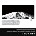 Oversized gaming mouse pad with cold style thermal transfer print on natural rubber base, showing wrist support area