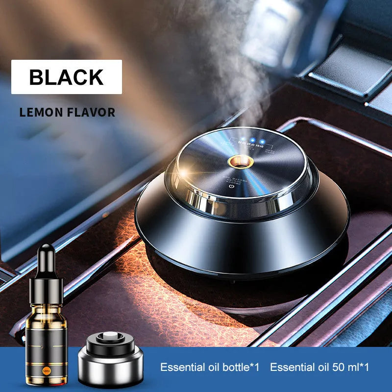 Black butterfly-design metal car aromatherapy diffuser with USB cable and 50 ml essential oil bottle