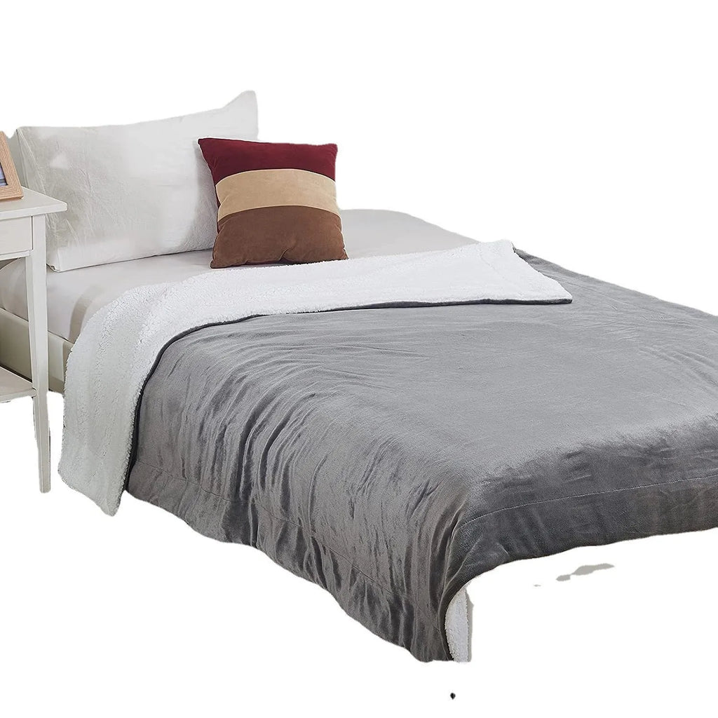 USB electric heating blanket in flannel fabric showing grey colour option