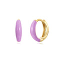 Women's oval epoxy curved earrings with U-shaped design in seven dripping oil colours