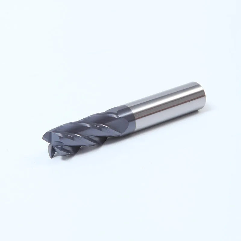 Carbide milling cutter with straight shank and spiral cutting edges for metalworking