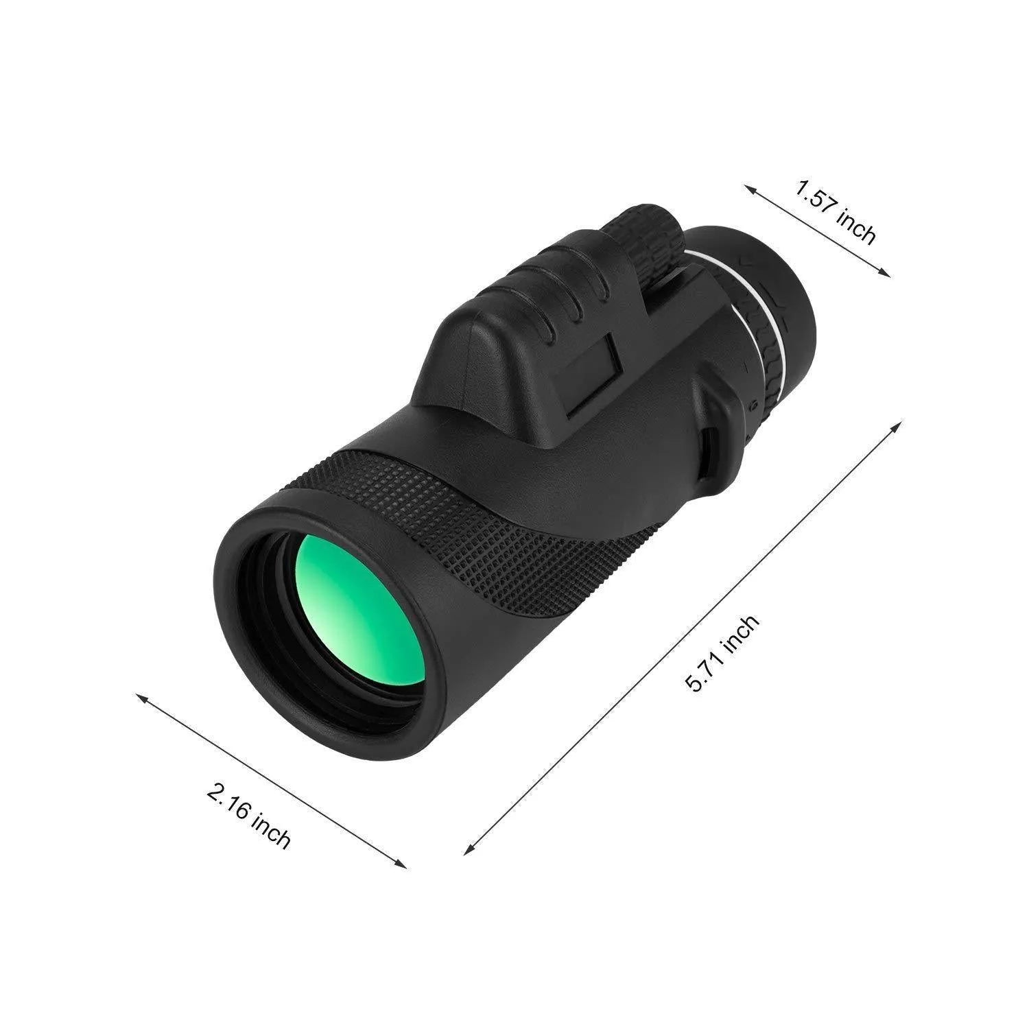 Black 40x60 HD smartphone telescope monocular with fully multi-coated lens for long-range viewing