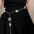 Golden butterfly waist chain with 104cm alloy chain and butterfly charm decoration