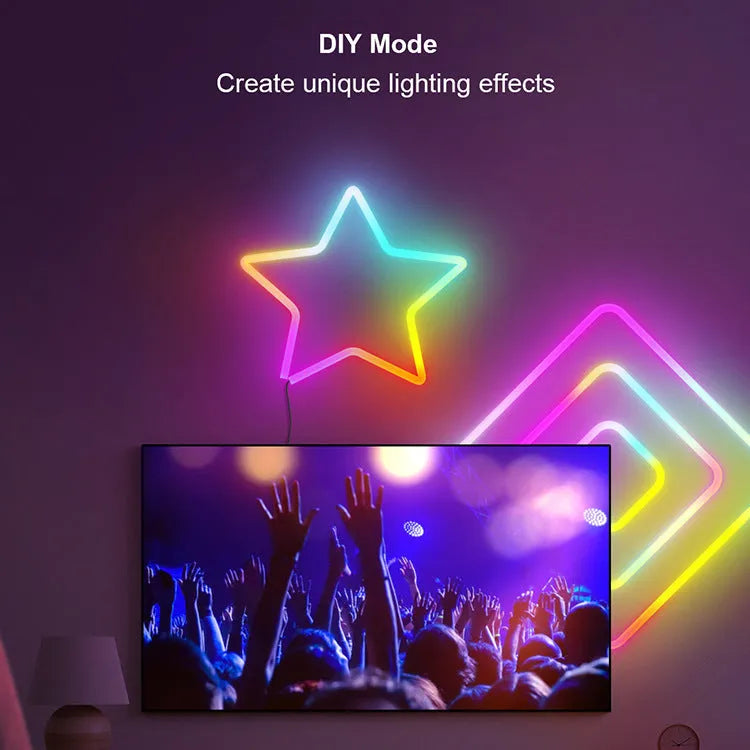3 metre USB RGB magic colour LED neon light strip with remote control on white background