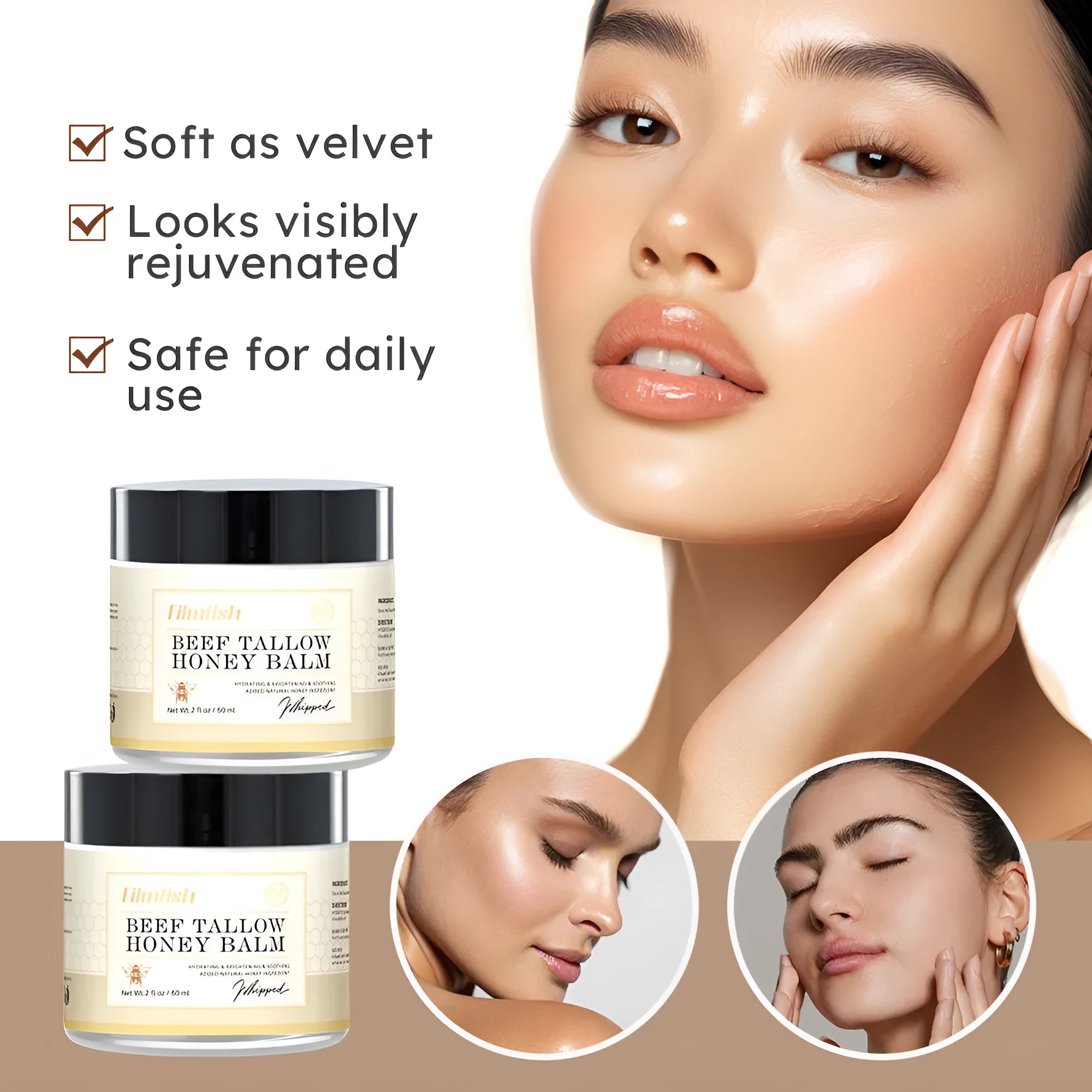 60ml honey moisturising body cream jar with refreshing nourishing skin care treatment