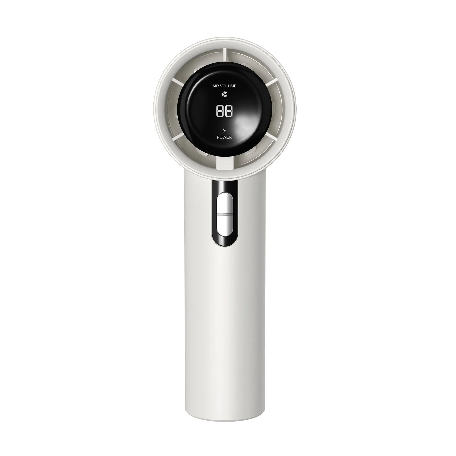 Portable handheld turbo fan with semiconductor refrigeration, 3000mAh battery, adjustable wind speeds, in white