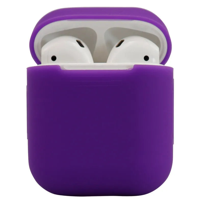 Silicone protective cover case for Apple AirPods in various colours with anti-drop design