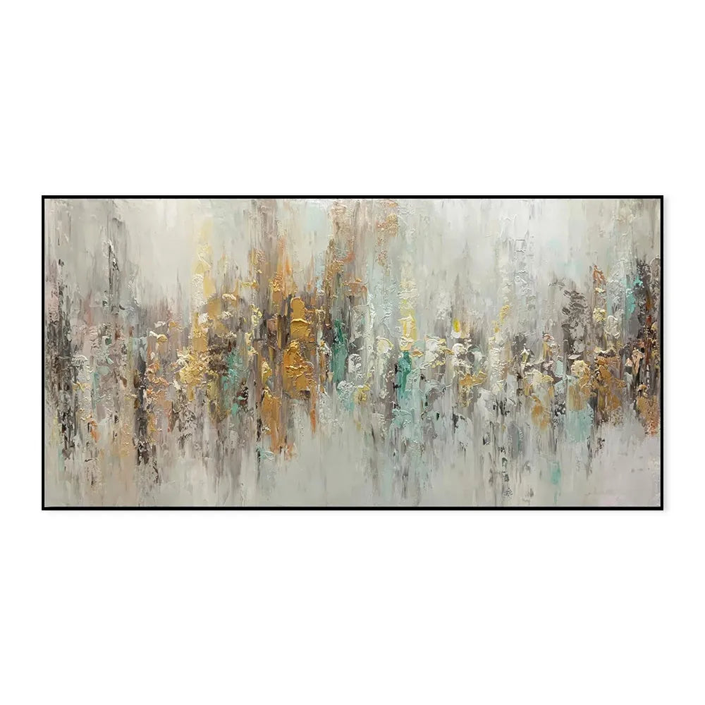 Handmade abstract oil painting on canvas horizontal modern wall art for living room unframed