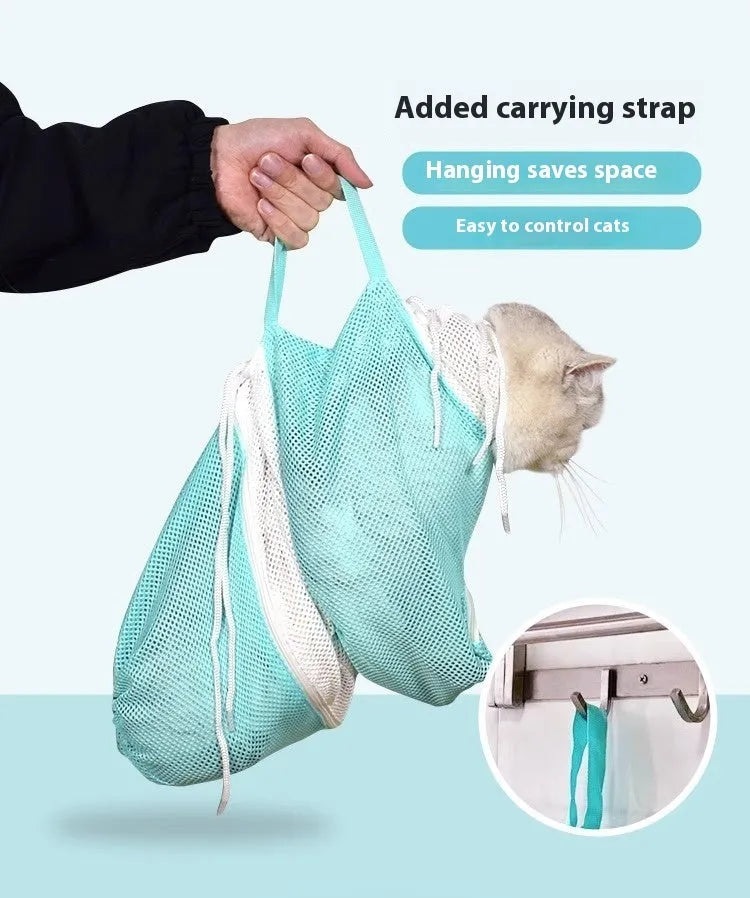 Cat grooming restraint bag with detachable design and scratch-resistant thickening in multiple colour options