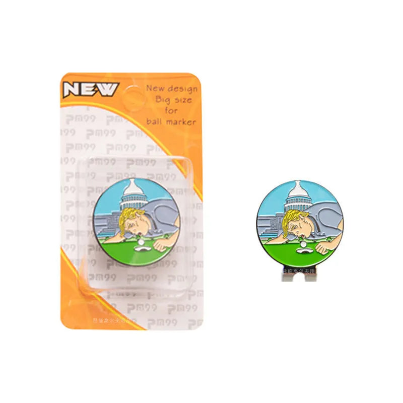 Zinc alloy golf hat clip with detailed personalised metal patterns including Dragon Year design