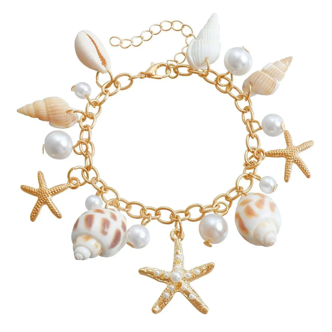 Women's summer beach waist chain and matching star bracelet set in alloy metal jewellery