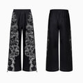 Men's street trend printed loose trousers and hoodie three-piece set in polyester fabric