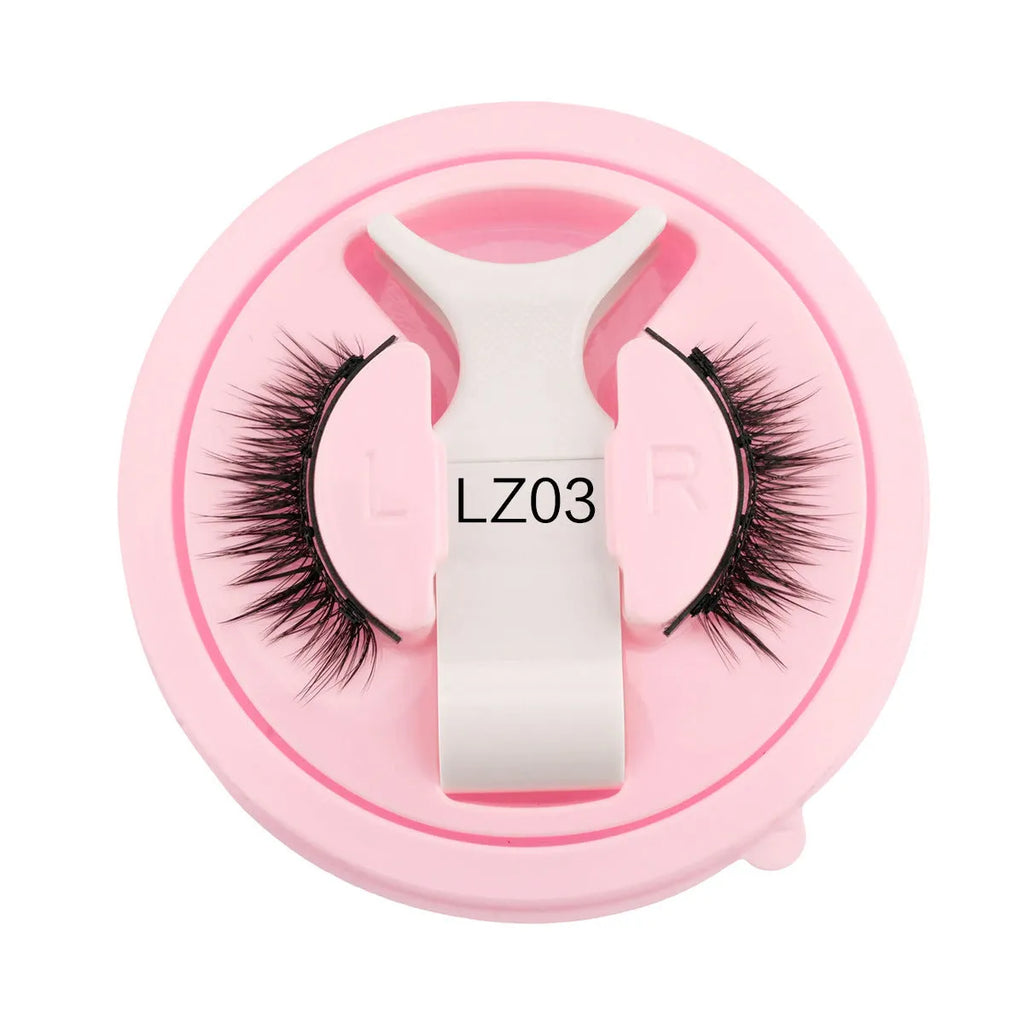 Reusable waterproof false eyelashes with glue-free application in natural thick artificial fibre