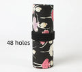 Canvas rolling pencil case with ballet girl print showing multiple pencil capacity options
