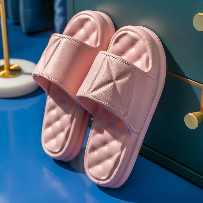 Non-slip EVA bathroom slippers with 3.5cm thick sole in five colour options