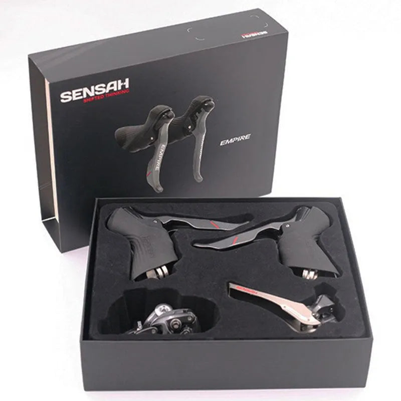 Road bike transmission kit with aluminium alloy shift lever and derailleurs for 11-speed Shimano compatibility