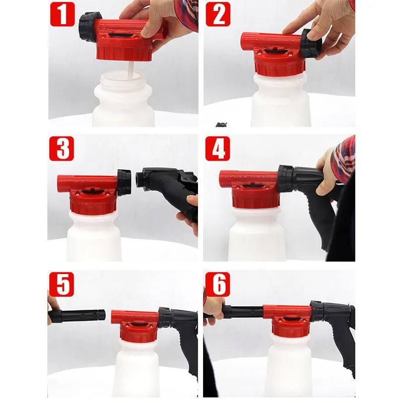 Compact foam pot high pressure water gun for small garden watering and pesticide spraying
