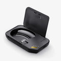 Wireless sports earphones with charging case in black gold, black silver, and white gold colour options