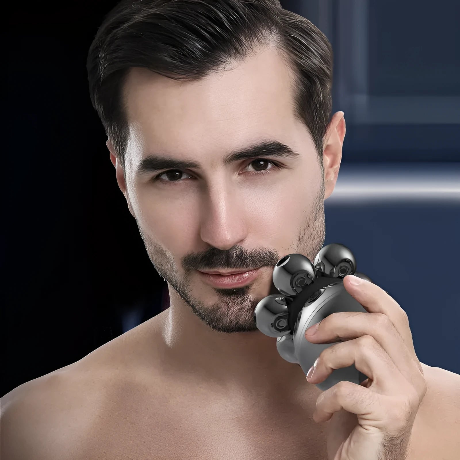 Charging multi-functional electric shaver set with Type-C cable, IPX6 waterproof, comb attachment, magnetic colour finish.