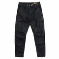 Men's multi-pocket cotton work trousers in solid colour, cropped length, available in khaki