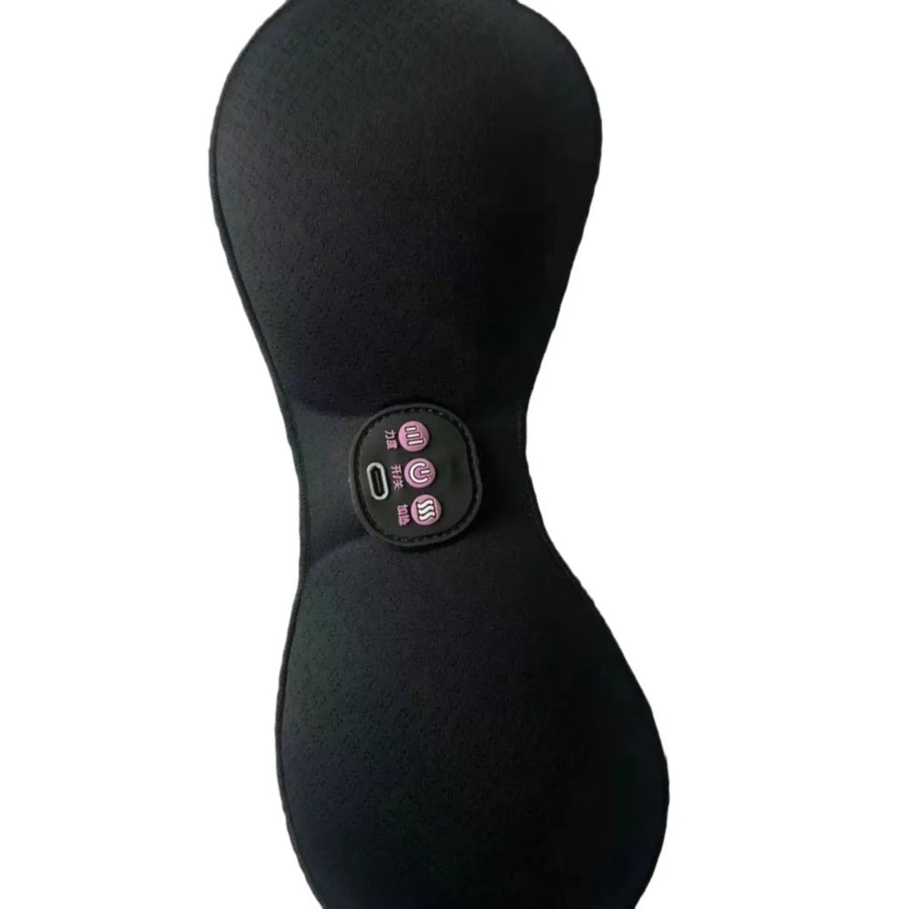 Black electric chest massage stickers with 3-key English control liner for vibration therapy
