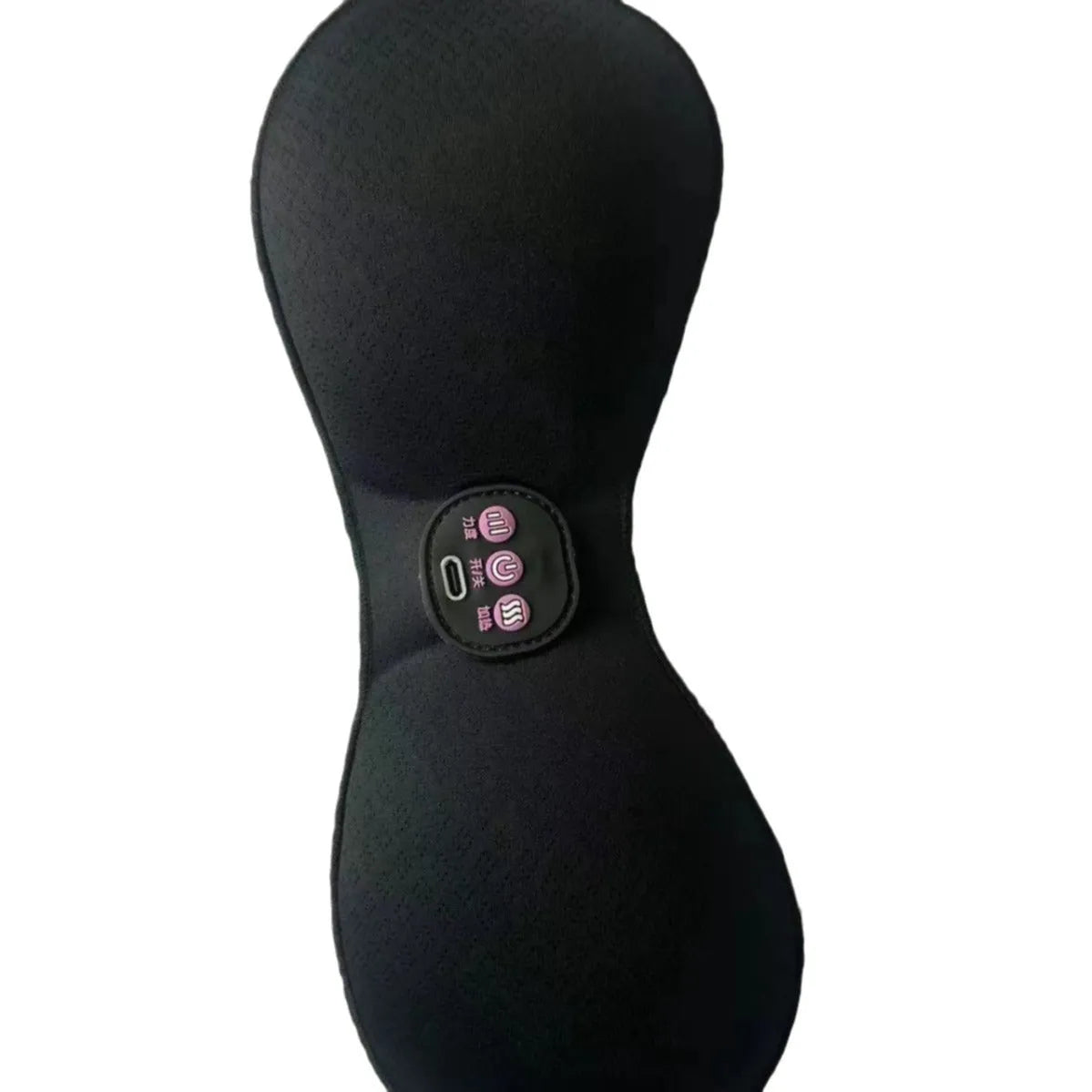 Black electric chest massage stickers with 3-key English control liner for vibration therapy