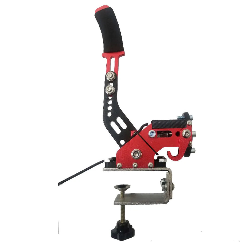 Black aluminium and stainless steel drift racing handbrake with clamp for PC and PS4 sim racing