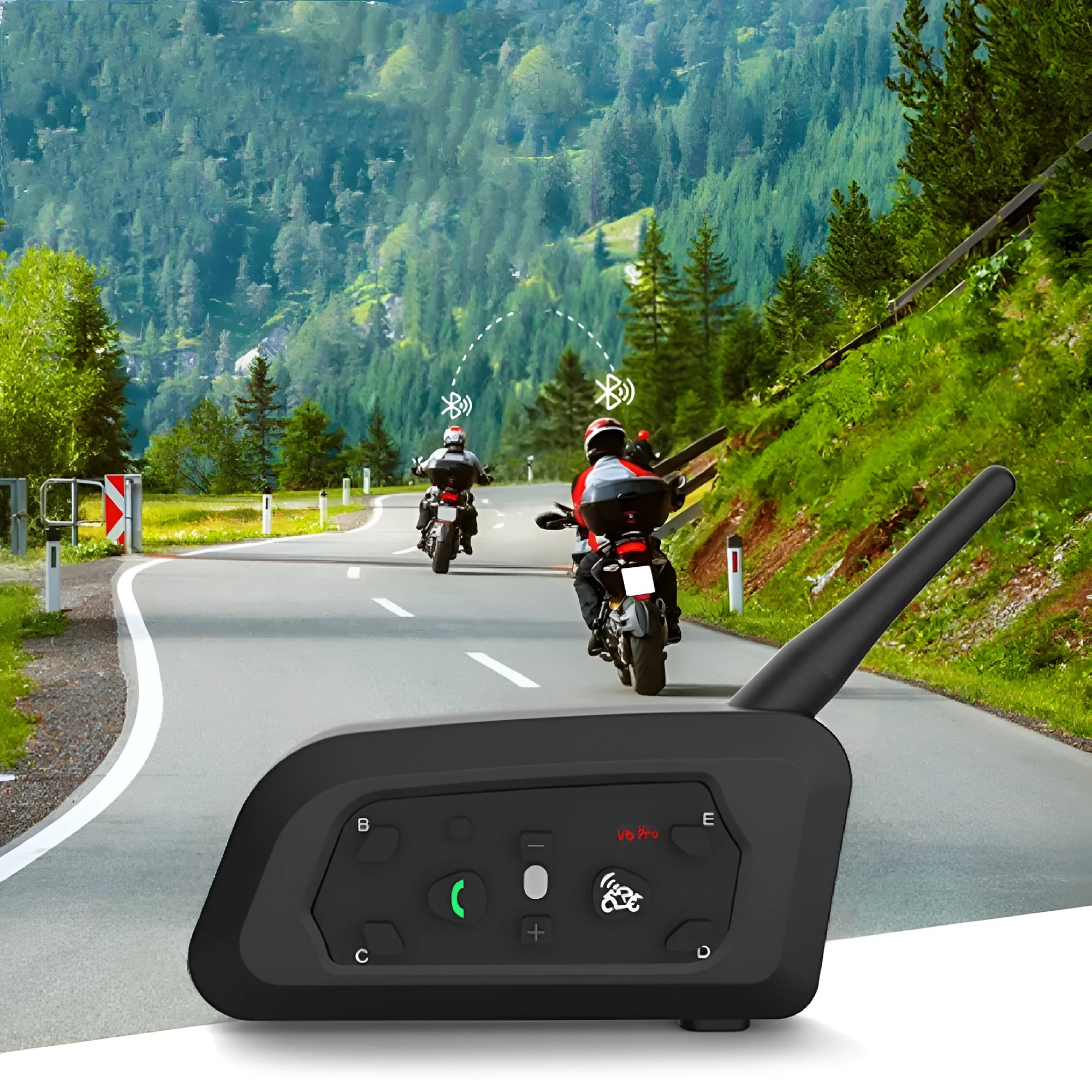V6pro motorcycle helmet Bluetooth intercom unit with headset and mounting accessories