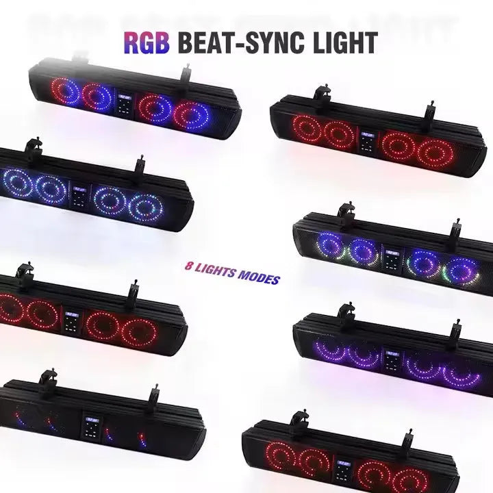 Bluetooth audio belt for golf cart and ATV with 34 inch plastic housing and dual speaker setup