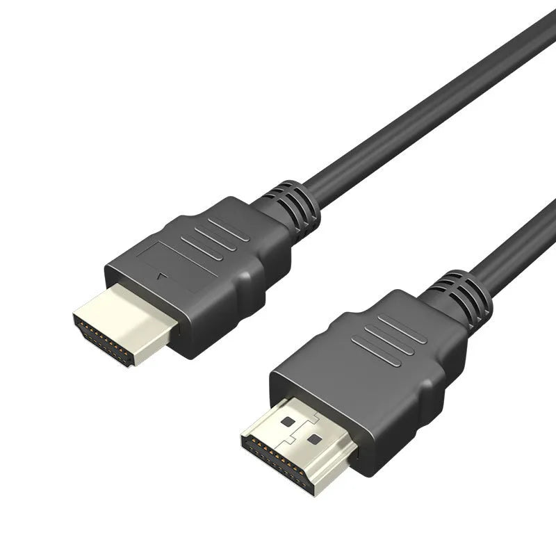 Black HDMI cable with nickel-plated connectors showing length options