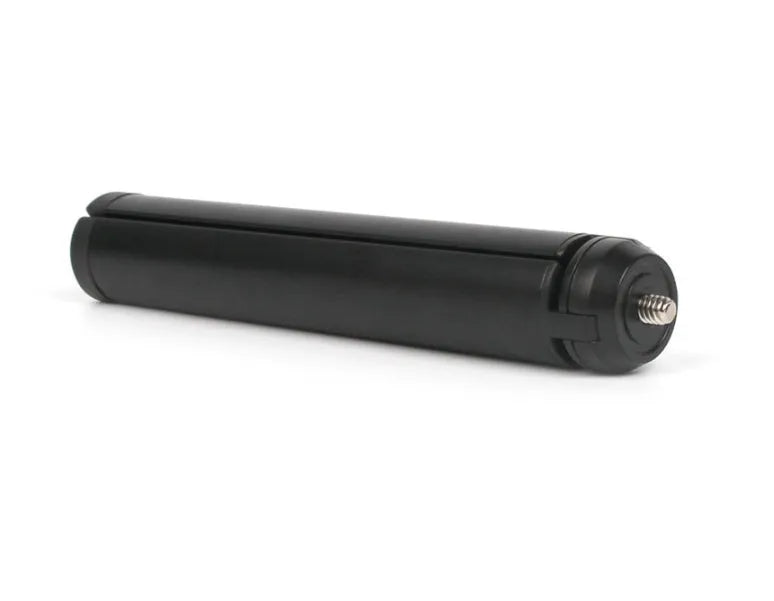 Black aluminium mobile phone tripod with stabiliser compatible with iPhone smartphones
