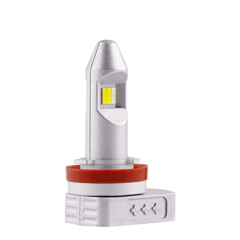Universal LED fog lamp bulb with aluminium housing on a white background