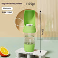2-in-1 travel dog water bottle with 690ml capacity and green lanyard, folded to 20cm x 9cm, showing transparent body and dual compartments