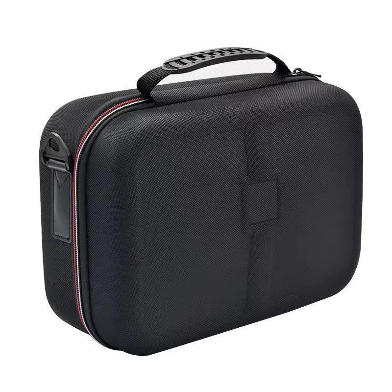 Black EVA game console accessory storage bag shown in two size options.