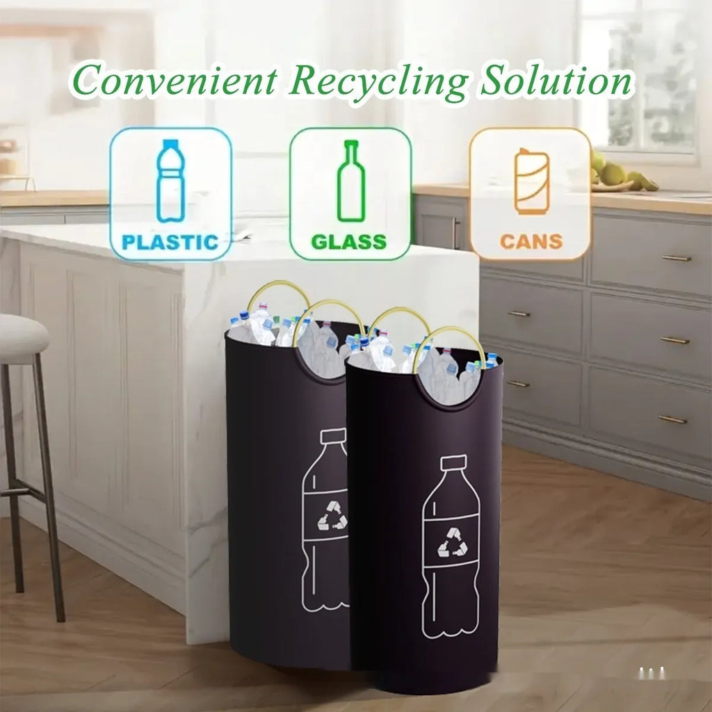 Round plastic waste bin with 38cm diameter opening, 72cm tall, available in plain or patterned designs