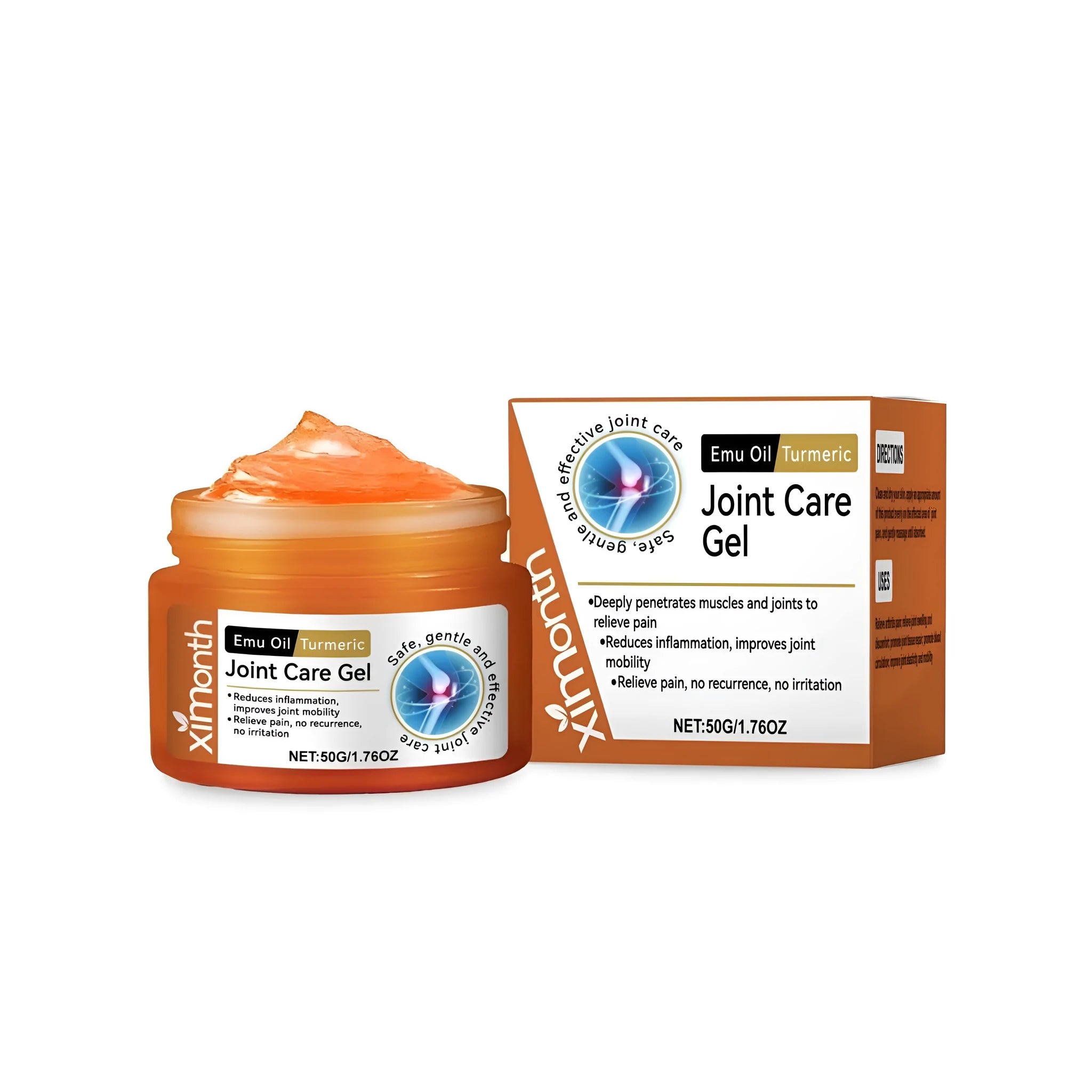 50g tube of turmeric and emu oil joint pain relief cooling gel.