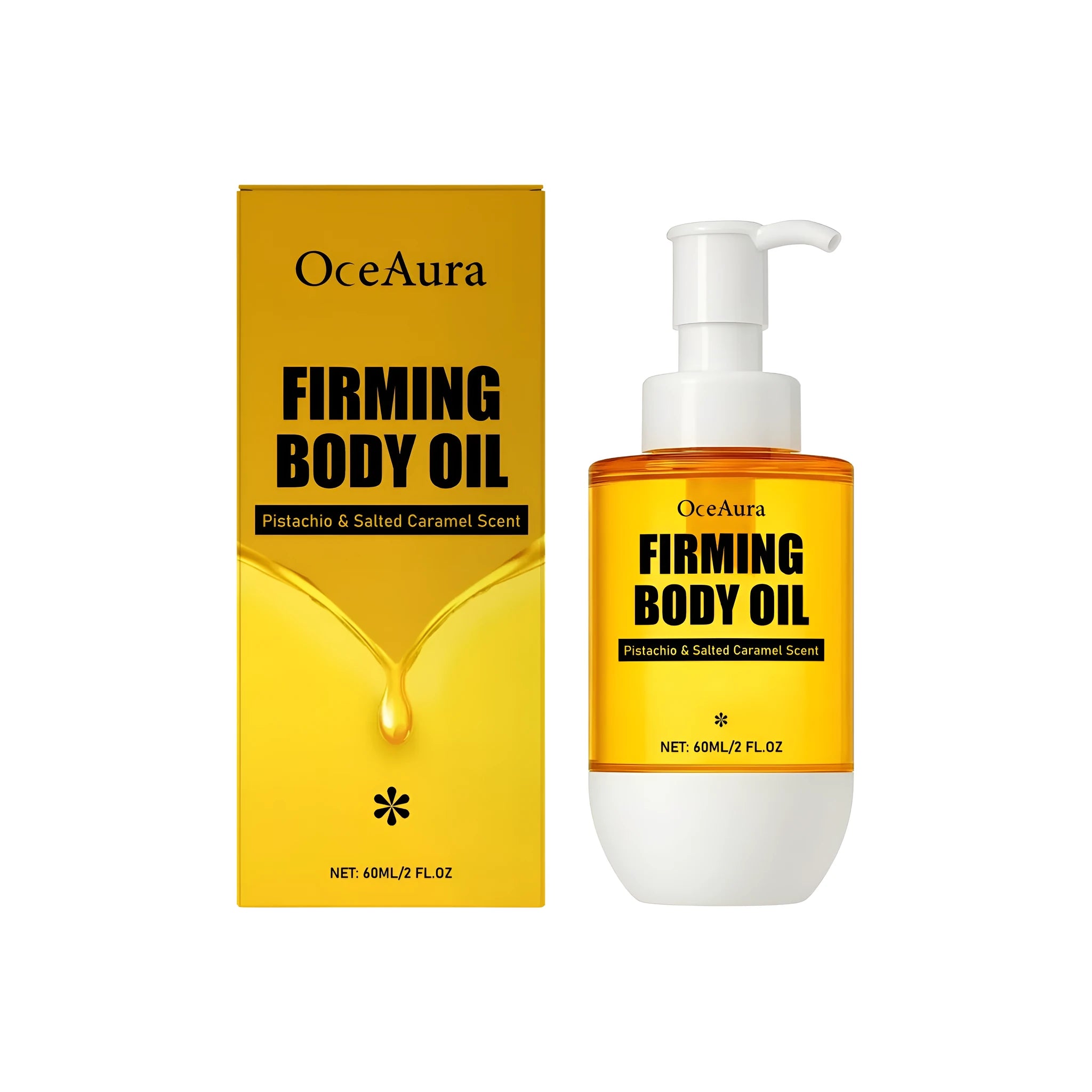 60ml bottle of tightening and wrinkle reduction body oil with glycerin and vitamin E