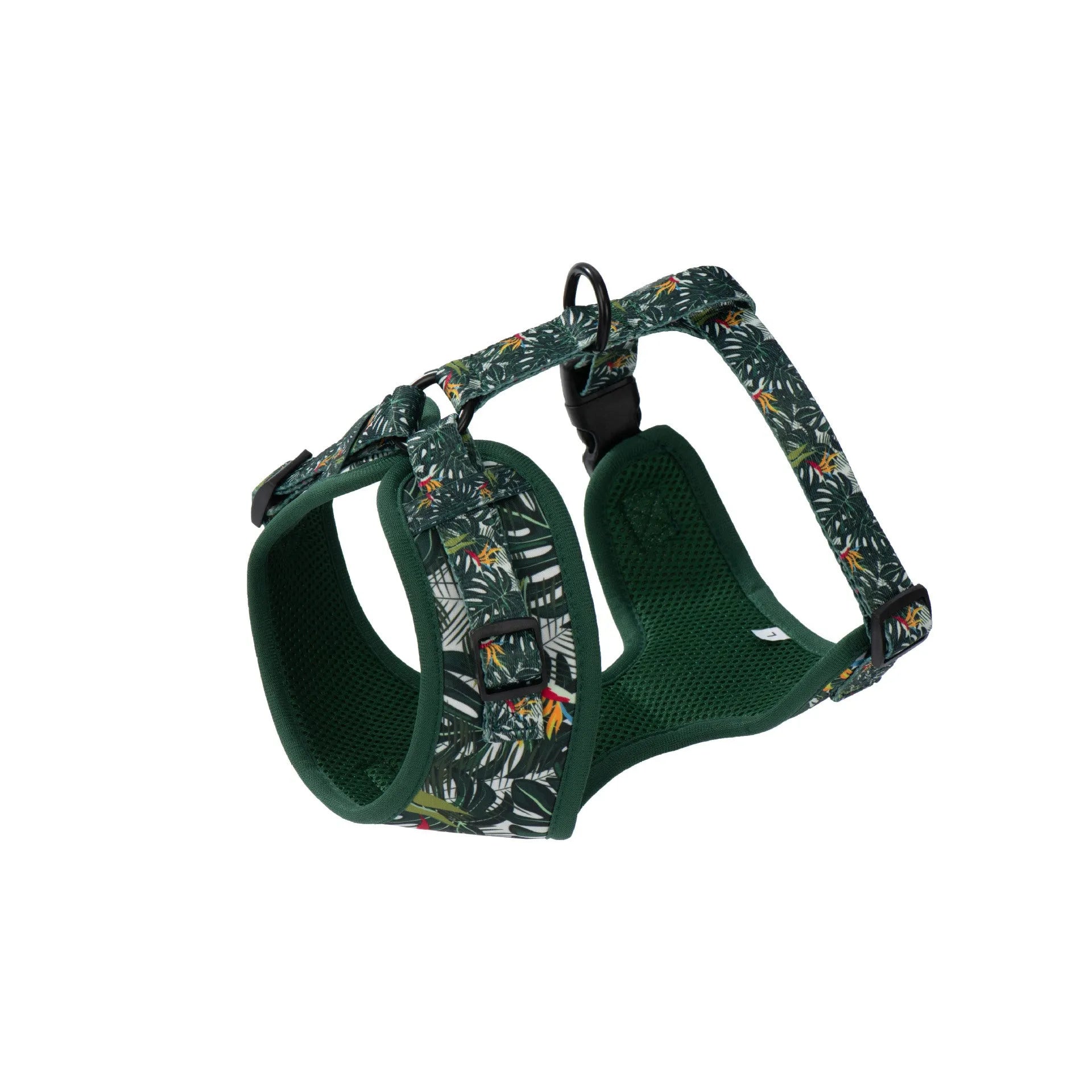 Adjustable cloth dog harness set with haulage rope, collar, waste bag, bow and triangle scarf accessories