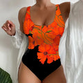 Women's one-piece swimsuit with 3D printed pattern in Lycra fabric available in multiple colours and sizes