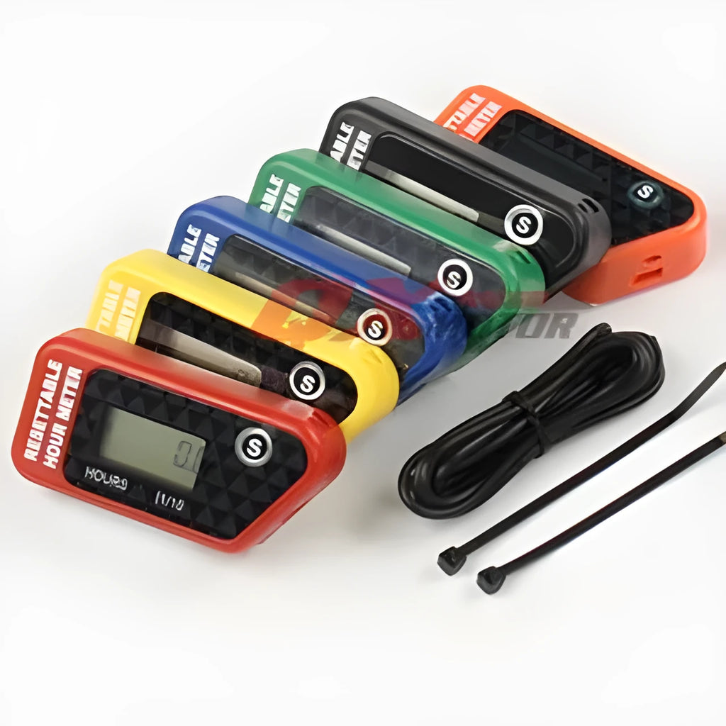 Black YSDS waterproof LCD digital timer for engine maintenance on ATV motorcycle motorboat lawn mower